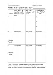 Hobbies and Interests conversation practice