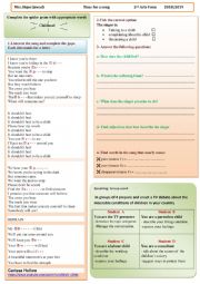 English Worksheet: Song it shouldnt hurt to be a child 