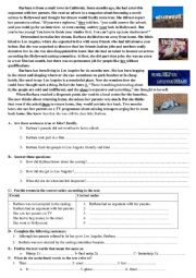 English Worksheet: the story of a teeanger