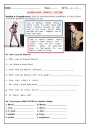 English Worksheet: READING WITH CLOTHES