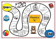English Worksheet: PHONICS B BOARD GAME