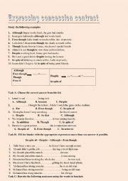 English Worksheet: Expressing concession contrast 