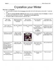 English Worksheet: Crystalize your Winter Practice