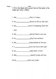 English Worksheet: Past Simple