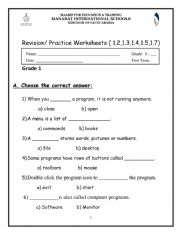 computer worksheet