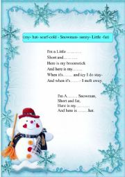 English Worksheet: A Christmas poem for children.