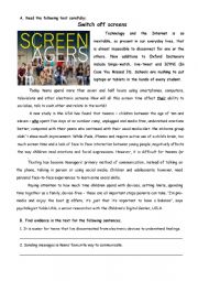 English Worksheet: Teens and social media