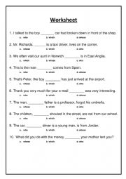 English Worksheet: Relative pronouns