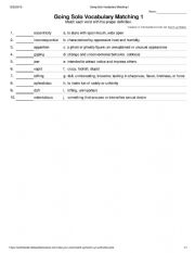 English Worksheet: Going Solo Vocabulary Matching 1