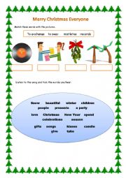 English Worksheet: Song Merry Christmas Everyone