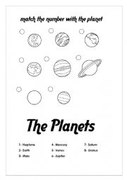 English Worksheet: The planets 