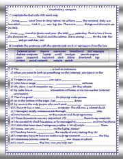 English Worksheet: Revision of vocabulary