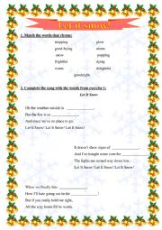 Let it snow - worksheet