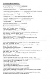 English Worksheet: stative passives, adjective+preposition set-1