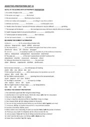 English Worksheet: stative passives, adjective+preposition set-2