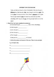 English Worksheet: Toys