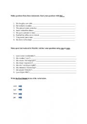 English Worksheet: Simple Past Worksheet