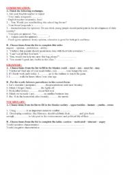 English Worksheet: review unit one