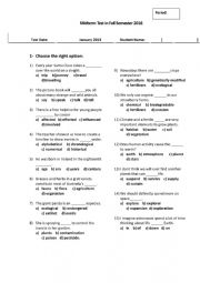 Midterm Exams - Fall 2018 (middle school)