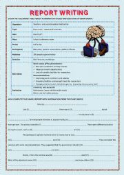 English Worksheet: A  REPORT WRITING SAMPLE ON BRAIN DRAIN