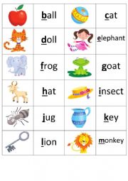 English Worksheet: ABC dominoes