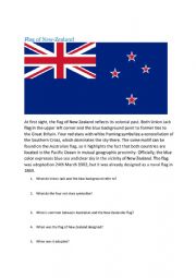 English Worksheet: The flag of New Zealand