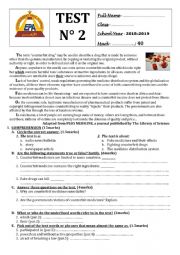 English Worksheet: GLOBAL TEST