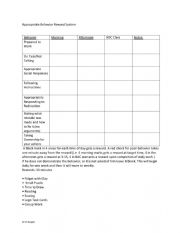 English Worksheet: PBIS daily behavior management chart