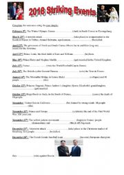 English Worksheet: 2018 Striking Events