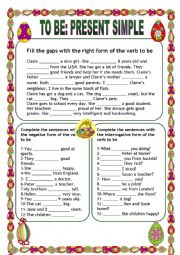 English Worksheet: TO BE: SIMPLE PRESENT