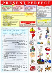 English Worksheet: PRESENT PERFECT SIMPLE - rules + exercises + KEY