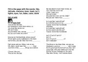 English Worksheet: Song 