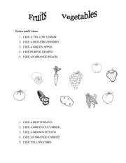 English Worksheet: Fruit and vegetables