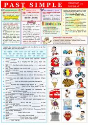 English Worksheet: PAST SIMPLE - rules + exercises + KEY