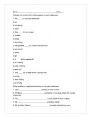 English Worksheet: past continuous