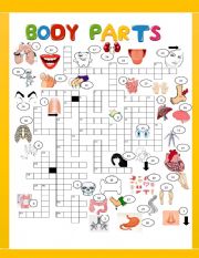 PARTS OF THE BODY II        CROSSWORD  SET 3 OF 3