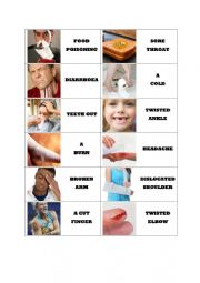 English Worksheet: Illness dominoes
