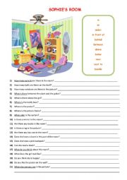 English Worksheet: There is/are Prepositions of Place