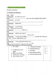 English Worksheet: Tell me about your family