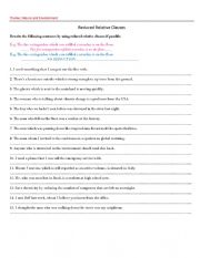 English Worksheet: Reduced Relative Clause