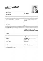 English Worksheet: Amelia Earheart