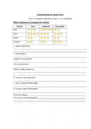 English Worksheet: Comparison of adjectives