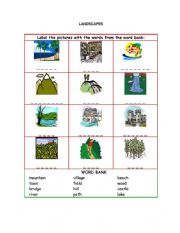 English Worksheet: landscape