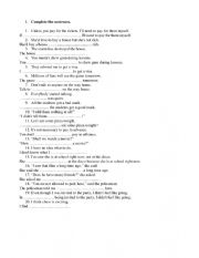 English Worksheet: Easy sentence transformations