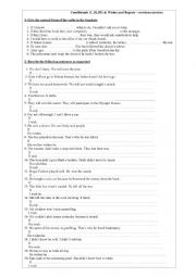 English Worksheet: Conditionals, wishes and regrets