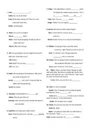 English Worksheet: 8th grade dialogues