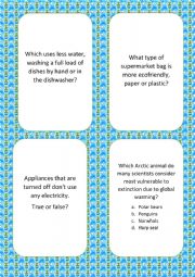 English Worksheet: Question card game environment