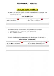 English Worksheet: Food and Meals, Lunchbox