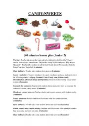 English Worksheet: CANDY LESSON PLAN