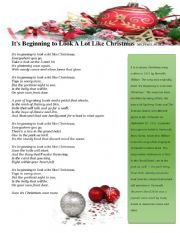 English Worksheet: Its beginning to look a lot like Christmas 